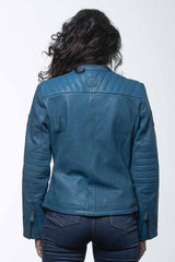 24H Le Mans Riley 4 leather jacket ocean blue Women