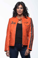 24H Le Mans Riley 4 leather jacket orange Women