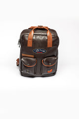 Sac à dos en cuir Steve McQueen Ron 2 marron foncé