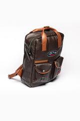 Sac à dos en cuir Steve McQueen Ron 2 marron foncé