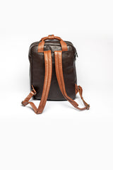 Sac à dos en cuir Steve McQueen Ron 2 marron foncé