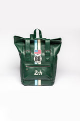 Sac à dos en cuir 24H Le Mans Ronnie vert vintage