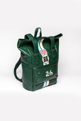 Sac à dos en cuir 24H Le Mans Ronnie vert vintage