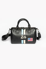 Sac à Main en cuir 24H Le Mans Rosy 12h noir Femme