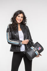 Sac à Main en cuir 24H Le Mans Rosy 12h noir Femme