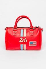24H Le Mans Rosy 12h Leather Handbag, Pepper Red, Women's