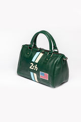 Sac à Main en cuir 24H Le Mans Rosy 12h vert vintage Femme