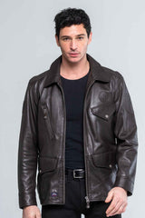 Steve McQueen Sedwick leather jacket dark brown Men