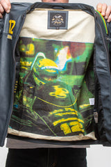 Blouson en cuir Ayrton Senna "Sao Paulo" bleu marine Homme