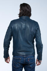 Carroll Shelby Shelby Men leather jacket royal blue