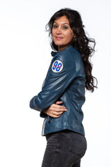 Carroll Shelby Shelby Women leather jacket royal blue