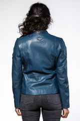 Carroll Shelby Shelby Women leather jacket royal blue
