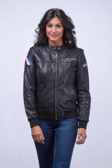 Blouson en cuir Alpine Sophia noir Femme