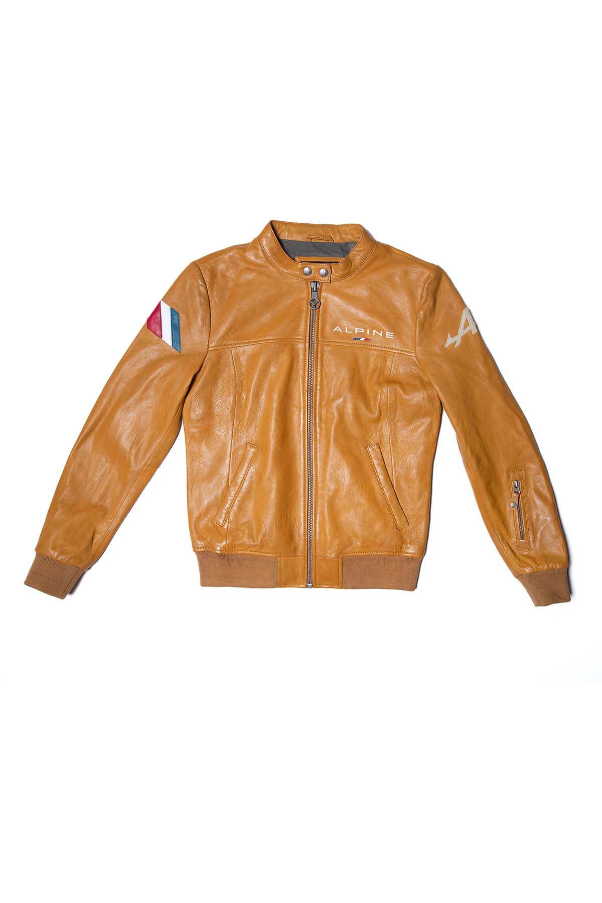 Men’s Alpine Jean leather jacket royal blue - Main Image