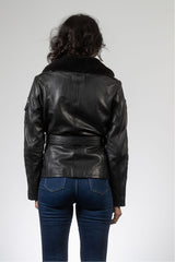 Blouson en cuir Royal Air Force Spitfire 3 noir Femme