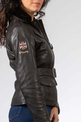 Royal Air Force Spitfire 3 Leather Jacket Dark Brown Women