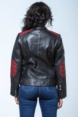 Blouson en cuir 24H Le Mans Stacie noir Femme