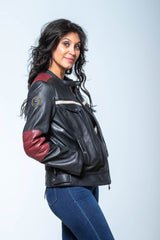 Blouson en cuir 24H Le Mans Stacie noir Femme