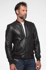 Blouson en cuir Steve McQueen Stan 4 noir Homme