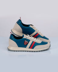 Baskets en cuir 24h Le Mans Starting bleu océan Homme