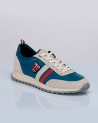 Baskets en cuir 24h Le Mans Starting bleu océan Homme