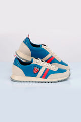 Baskets en cuir 24h Le Mans Starting bleu océan Homme