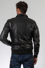 Blouson en cuir Royal Air Force Trenchard noir Homme