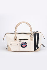 Sac de voyage en cuir et canvas Carroll Shelby V67 48h écru