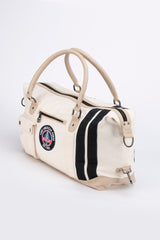 Sac de voyage en cuir et canvas Carroll Shelby V67 48h écru