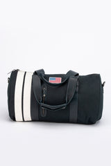 Sac de sport en cuir et canvas Carroll Shelby "Venom" bleu marine