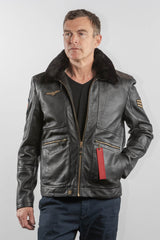 Royal Air Force Vega Gull Black Leather Pilot Jacket for Men