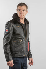 Royal Air Force Vega Gull Black Leather Pilot Jacket for Men