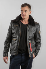 Royal Air Force Vega Gull Black Leather Pilot Jacket for Men
