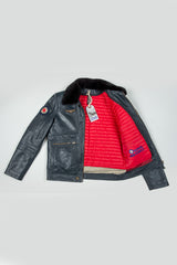 Royal Air Force Vega Gull Navy Blue Leather Pilot Jacket for Men