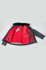Blouson pilote en cuir Royal Air Force Vickers bleu marine Homme