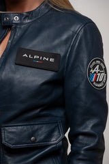 Women’s Alpine W70 leather jacket royal blue