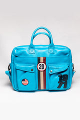 Sacoche en cuir Steve McQueen Wayne 6 bleu nordique