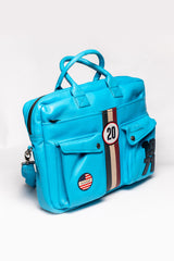 Sacoche en cuir Steve McQueen Wayne 6 bleu nordique