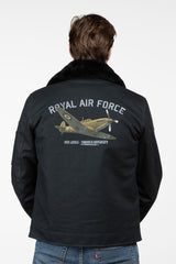 Blouson Royal Air Force Winston bleu marine en canvas Homme