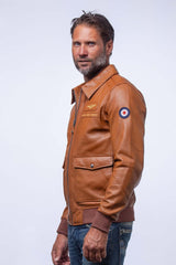 Royal Air Force Wittle camel leather jacket Men