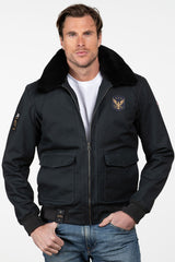 Blouson Royal Air Force Wittle bleu marine en canvas Homme