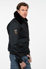 Blouson Royal Air Force Wittle bleu marine en canvas Homme