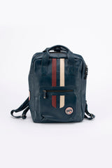 Sac à dos en cuir Steve McQueen x Le Mans Texas 6 Backpack bleu royal