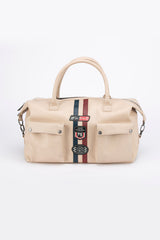 Sac de voyage en cuir Steve McQueen x Le Mans Fifty Five 48h écru