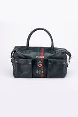 Sac de voyage en cuir Steve McQueen x Le Mans Fifty Five 48h bleu marine