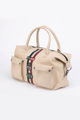 Sac de voyage en cuir Steve McQueen x Le Mans Fifty Five 48h écru