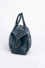 Sac de voyage en cuir Steve McQueen x Le Mans Seattle 6 48h bleu royal