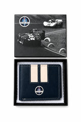 Portefeuille en cuir Carroll Shelby "Shelby Wallet" bleu marine Homme