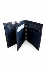Portefeuille en cuir Carroll Shelby "Shelby Wallet" bleu marine Homme