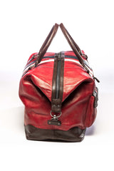 Sac de voyage en cuir 24H Le Mans Bag WE 72h rouge